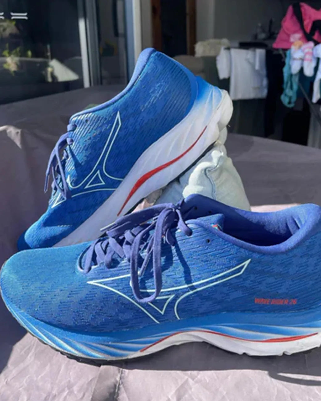 Mizuno wave rider 26  Super Sonic /Ice Water/Cheery Tomato (Authentic Original)