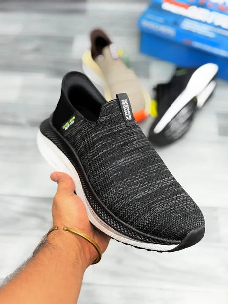 Skechers Slip Ins HyperBurst Pro Medicated Black White Authentic Original